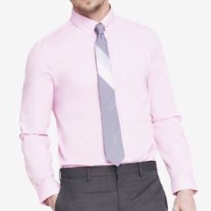 Pink Mens Fitted Long Sleeve Shirt.